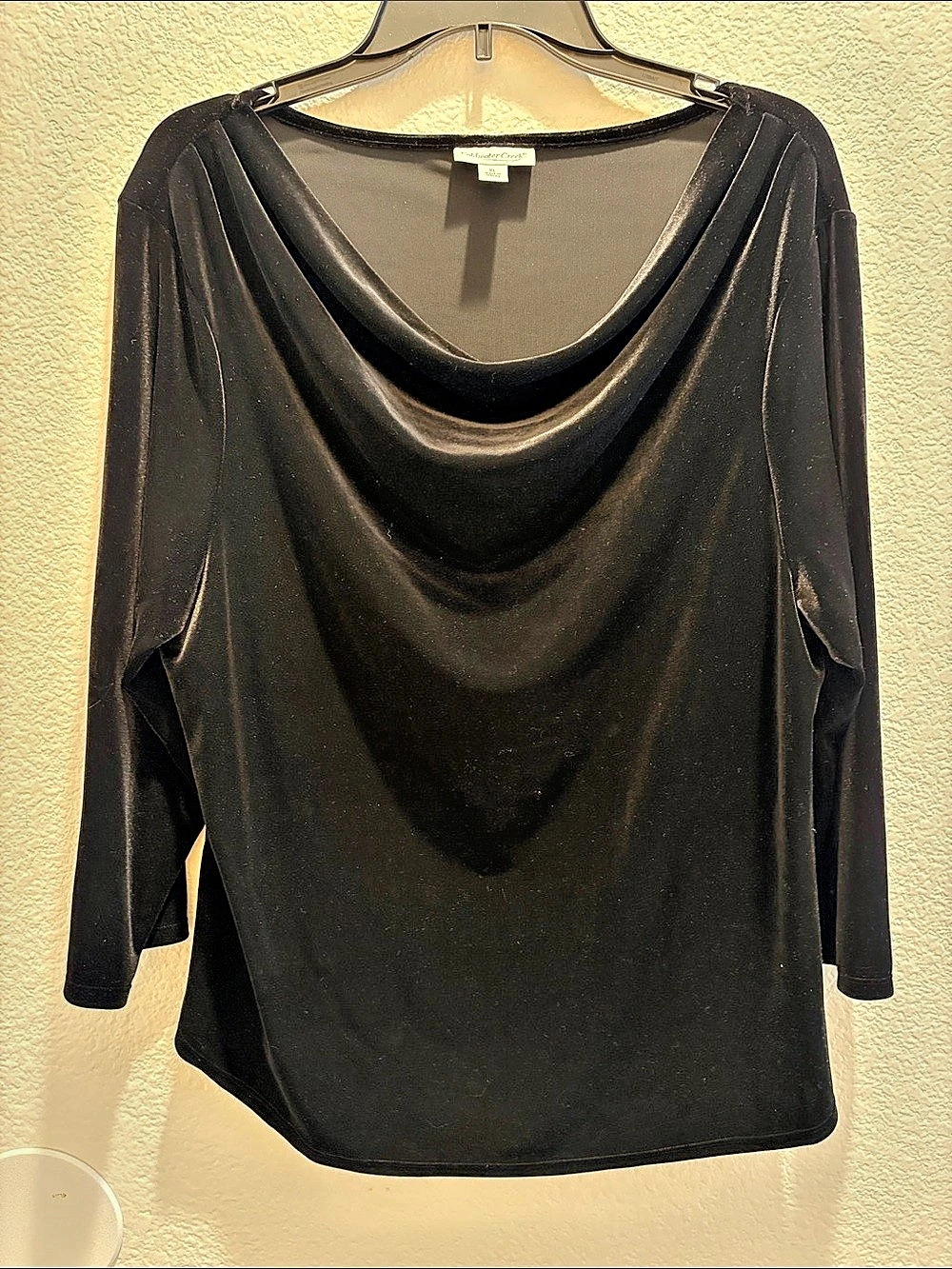 Coldwater Creek Black Cowl Neck Tunic Size XL